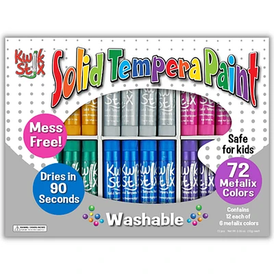 Kwik Stix™ 72 Metalix Colors Tempera Paint Sticks Classpack