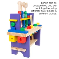 Toy Time Kids Wood Tabletop Workbench & Tool Set