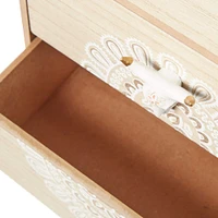 Light Brown Wood Eclectic 2-Drawer Jewelry Box