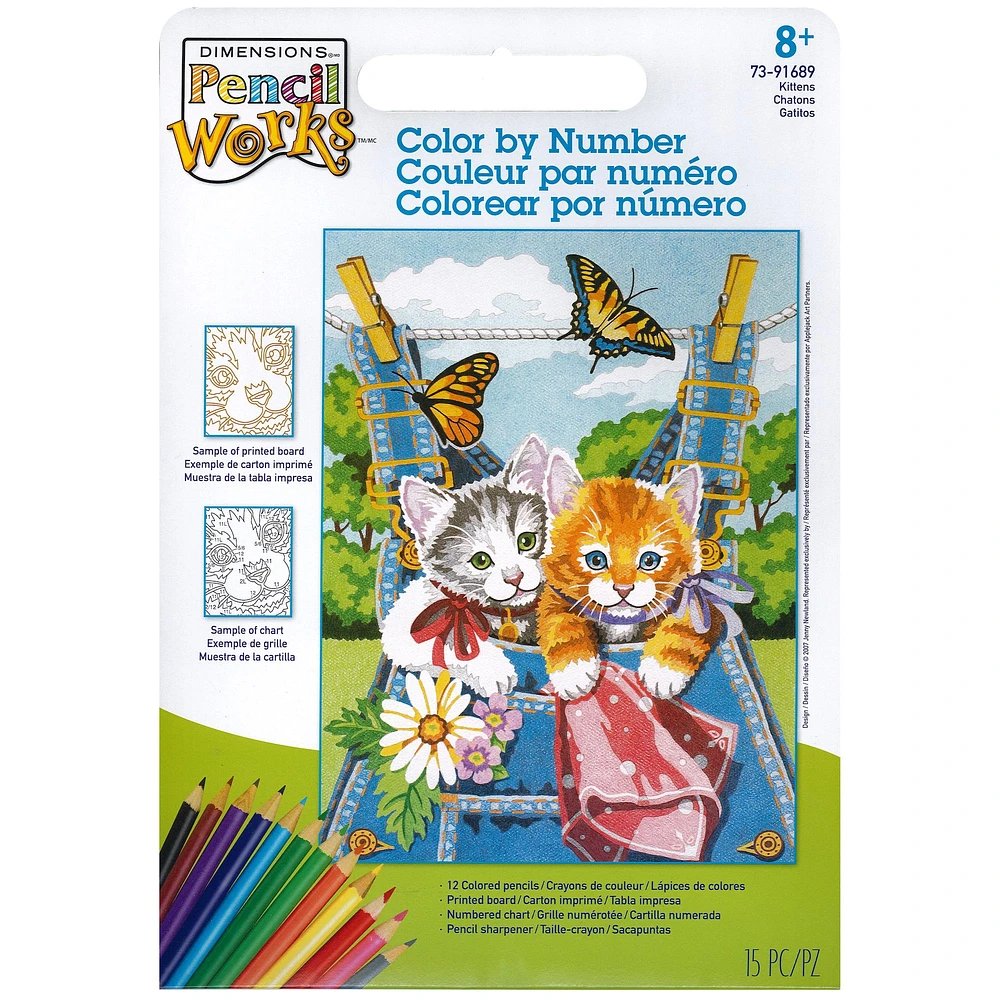 Dimensions® Pencilworks™ Kittens Color by Number Kit
