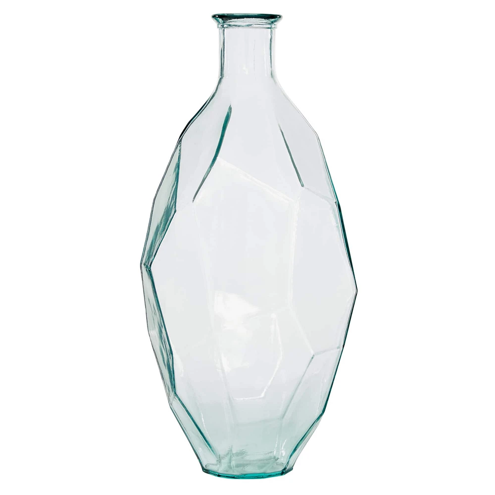 23" Clear Glass Contemporary Vase