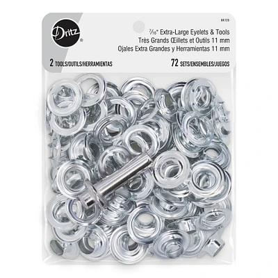 Dritz® Silver Extra-Large Eyelets with Tools, 7/16"