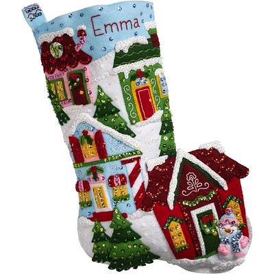 Bucilla® 18" Christmas Town Felt Stocking Applique Kit