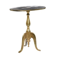 21" Gold Aluminum Traditional Accent Table