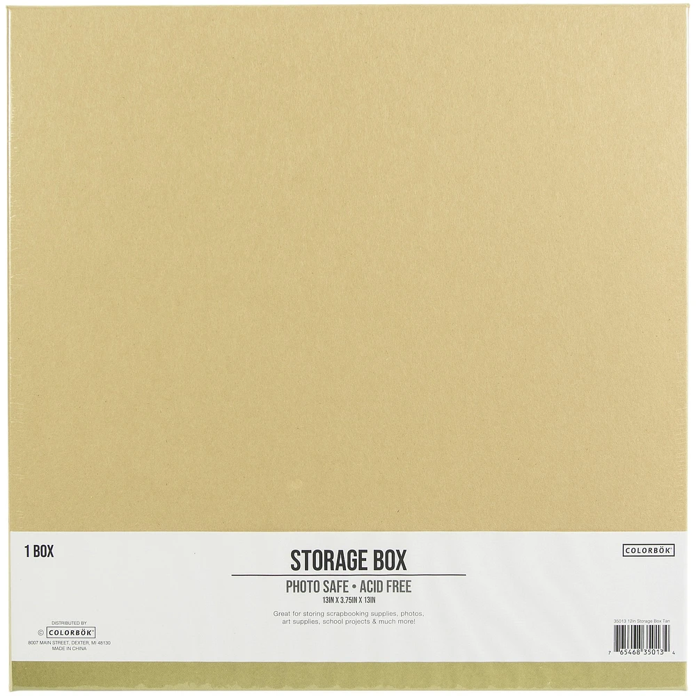 Colorbok® 13" x 13" Tan Storage Box