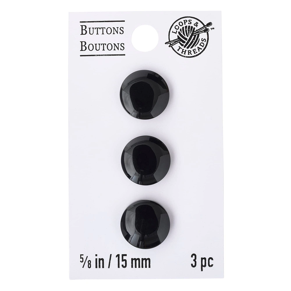 Blumenthal Lansing Buttons, Black 3 Pack