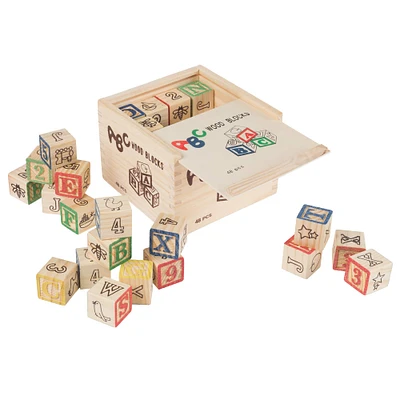 Toy Time ABC & 123 Wooden Blocks Set