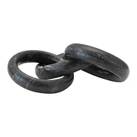 Bloomingville 9.5" Black Marble Circle Chain Décor