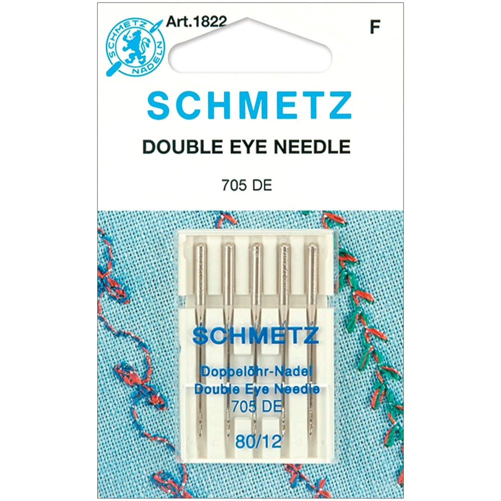 Euro-notions Schmetz Double Eye Machine Needles, 12/80, 5ct.