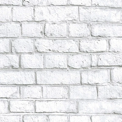 RoomMates White Brick Peel & Stick Wallpaper
