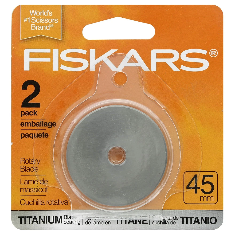 Fiskars® 45mm Titanium Straight Rotary Blade, 2ct.