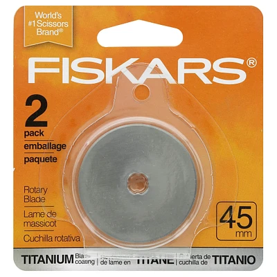Fiskars® 45mm Titanium Straight Rotary Blade, 2ct.