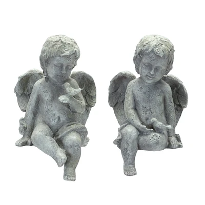 11" Sitting Cherub Figurine Set