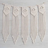 Solid Oak Make-rame™ Beaded Banner Macramé Decorative Hanging Kit