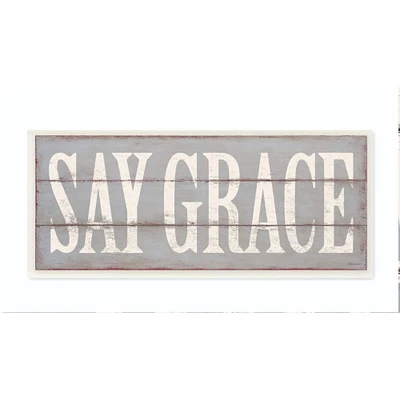 Stupell Industries Say Grace Wooden Wall Plaque