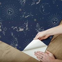 RoomMates Zodiac Dreams Navy Peel & Stick Wallpaper