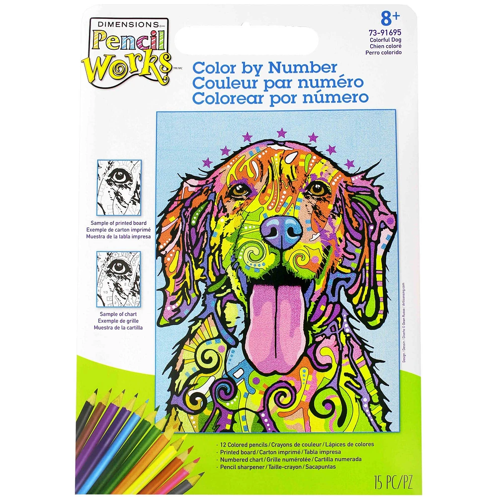 Dimensions® Pencilworks™ Colorful Dog Color by Number Kit