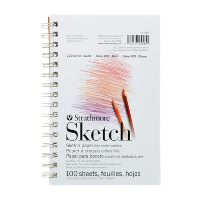 Strathmore® 200 Series Wirebound Sketch Paper Pad