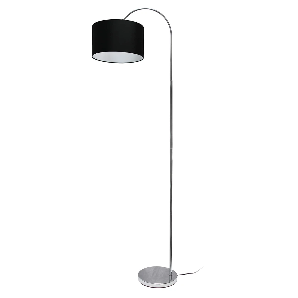 Simple Designs 65" Arched Brushed Nickel Floor Lamp