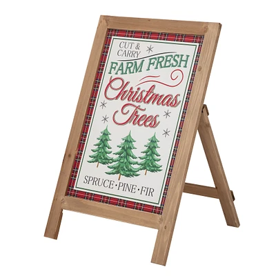 Glitzhome® 24" Wooden Christmas Trees Porch Sign