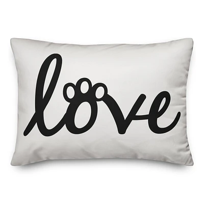 Love Paw Print Throw Pillow