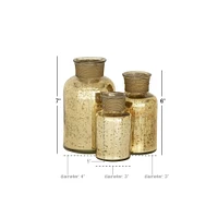 Gold Glam Decorative Glass Bottle Set