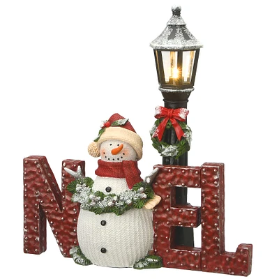 12" LED Snowman & Lamppost Decoration