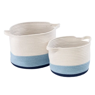 Honey Can Do Blue Ombré Nesting Cotton Rope Storage Basket Set