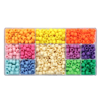 9 Packs: 970 ct. (8,730 total) Multicolor Matte Pony Beads by Creatology™, 6mm x 9mm