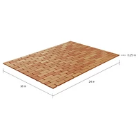 Hastings Home Bamboo Non-Slip Bath and Shower Mat, 24" x 16"