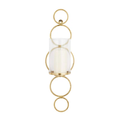 CosmoLiving by Cosmopolitan 25" Gold Glam Wall Sconce