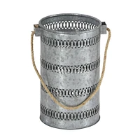 Gray Metal Coastal Lantern Set