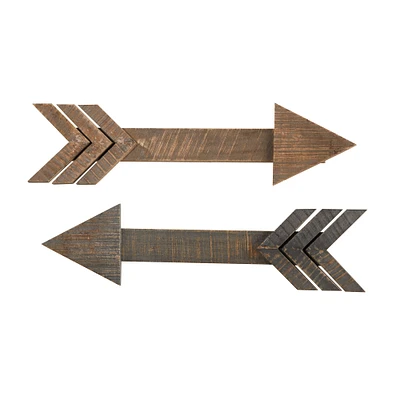 2ft. Rustic Wood Arrows Wall Art Décor (Set of 2)