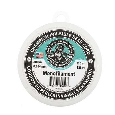 Gudebrod 0.010" x 328ft. Monofilament Champion Invisible Bead Cord