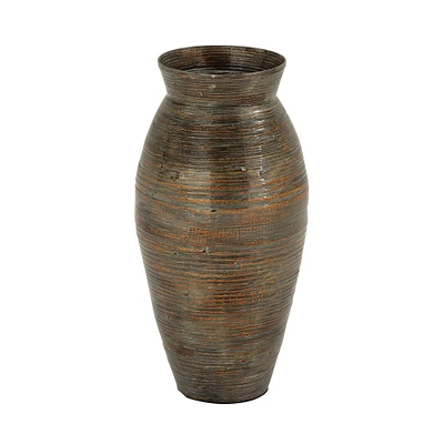 Brown Bamboo Traditional Vase, 20" x 10" x 10"