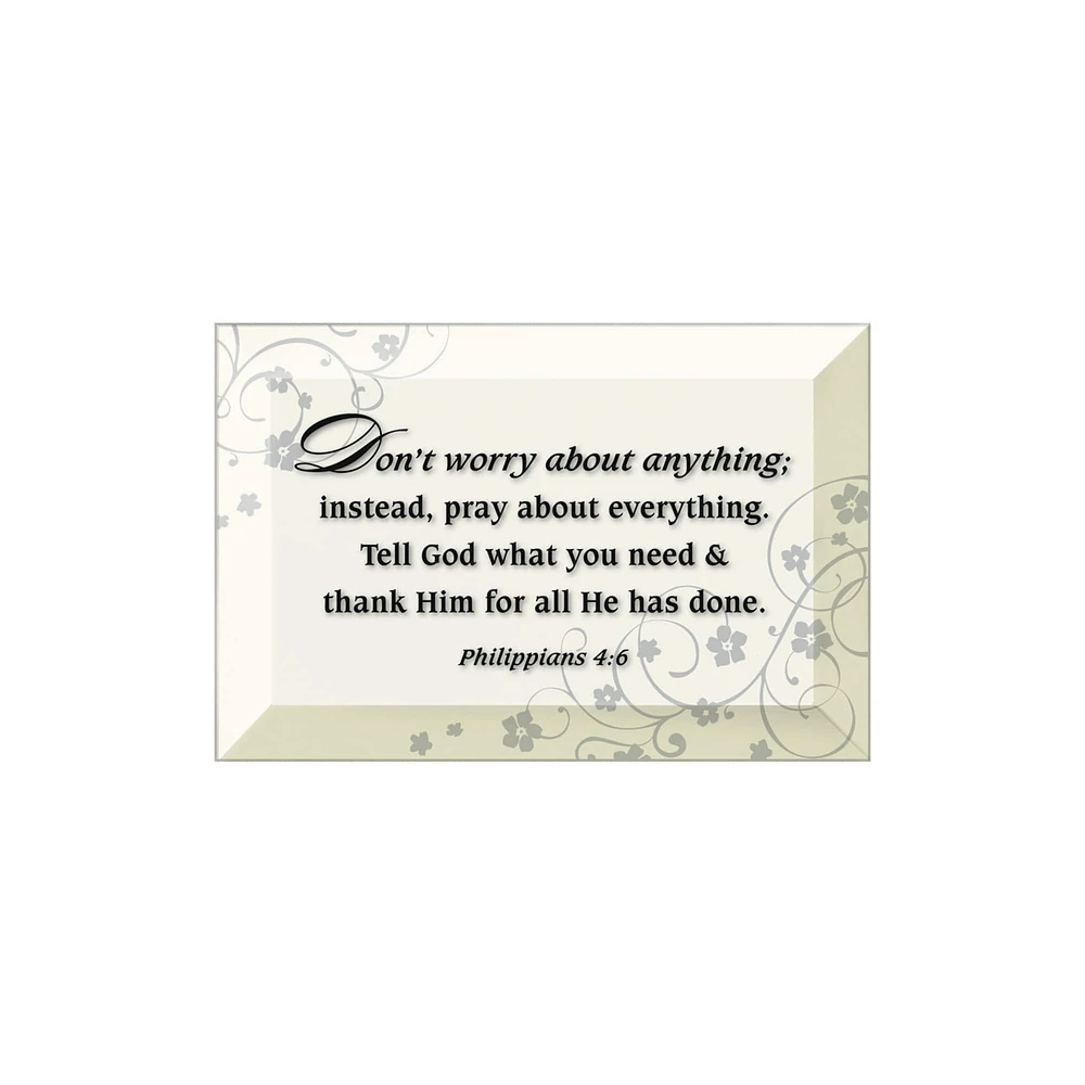 Don't Worry About Anything Beveled Glass Plaque with Easel