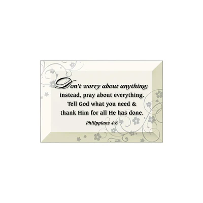 Don't Worry About Anything Beveled Glass Plaque with Easel