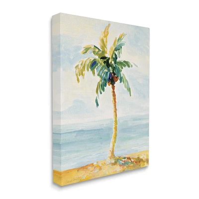 Stupell Industries Palm Tree with Coconuts on Beach Sand Canvas Wall Art