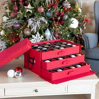 Santa's Bag 72ct. 4" Christmas Ornament Storage Box with Drawers