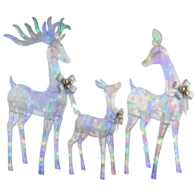 3-Piece Deer Family with LED Lights Decoration