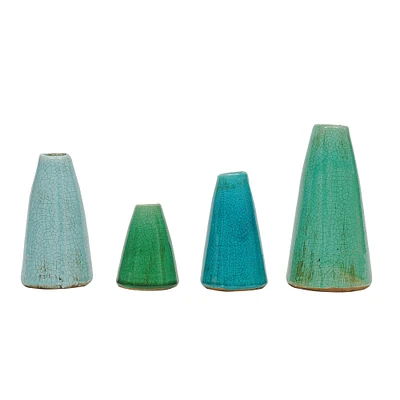 Green & Blue Terracotta Vase Set