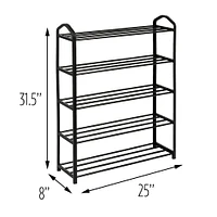 Honey Can Do Black 5-Tier Metal Shoe Rack