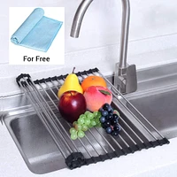 NEX™ Foldable Gray Silicone Over-the-Sink Dish Drying Rack