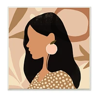 Stupell Industries Woman With Peach Earring Wooden Wall Plaque