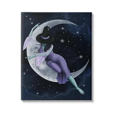 Stupell Industries Moon Witch Starry Night Sky Canvas Wall Art