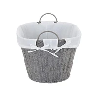 Household Essentials Gray Wicker Lined Laundry Basket