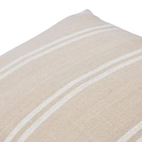 20" Square Interwoven Double-Striped Cotton Pillow Cover