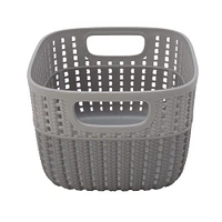 Simplify 9.4" Small 2-Tone Decorative Storage Basket