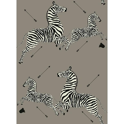 Scalamandre Gray Zebra Safari Peel & Stick Wallpaper