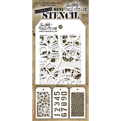 Stampers Anonymous Tim Holtz® Mini Layered Stencil Set #2